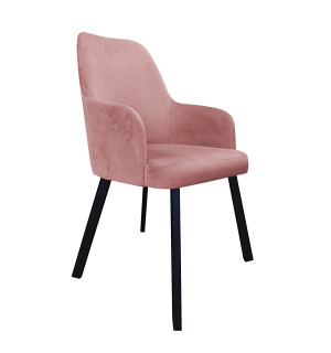 Krzesło WESTA tkanina Welur noga metalowa elegancki styl loftowy : Kolor nogi - Czarna profil, Kolor tkaniny - VELVET - MG58, Typ siedziska - Siedzisko stałe