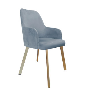 Krzesło WESTA tkanina Welur noga metalowa elegancki styl loftowy : Kolor nogi - Złota profil, Kolor tkaniny - VELVET - BL06, Typ siedziska - Siedzisko stałe
