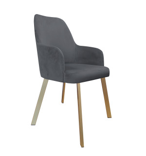 Krzesło WESTA tkanina Welur noga metalowa elegancki styl loftowy : Kolor nogi - Złota profil, Kolor tkaniny - VELVET - BL14, Typ siedziska - Siedzisko stałe