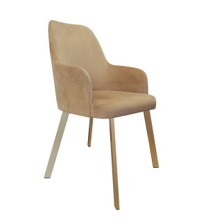 Krzesło WESTA tkanina Welur noga metalowa elegancki styl loftowy : Kolor nogi - Złota profil, Kolor tkaniny - VELVET - MG06, Typ siedziska - Siedzisko stałe