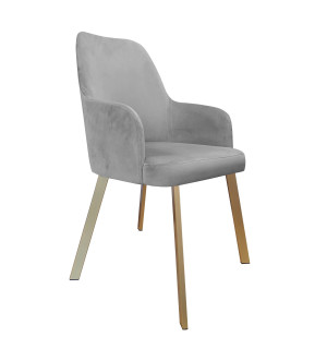 Krzesło WESTA tkanina Welur noga metalowa elegancki styl loftowy : Kolor nogi - Złota profil, Kolor tkaniny - VELVET - MG17, Typ siedziska - Siedzisko stałe