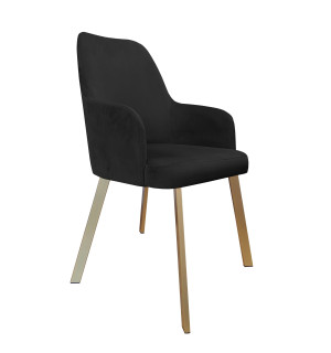Krzesło WESTA tkanina Welur noga metalowa elegancki styl loftowy : Kolor nogi - Złota profil, Kolor tkaniny - VELVET - MG19, Typ siedziska - Siedzisko stałe