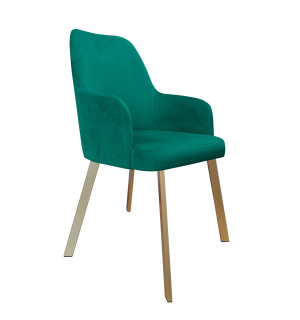 Krzesło WESTA tkanina Welur noga metalowa elegancki styl loftowy : Kolor nogi - Złota profil, Kolor tkaniny - VELVET - MG20, Typ siedziska - Siedzisko stałe
