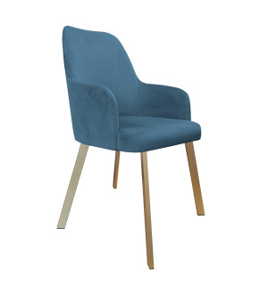 Krzesło WESTA tkanina Welur noga metalowa elegancki styl loftowy : Kolor nogi - Złota profil, Kolor tkaniny - VELVET - MG33, Typ siedziska - Siedzisko stałe