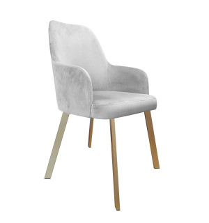 Krzesło WESTA tkanina Welur noga metalowa elegancki styl loftowy : Kolor nogi - Złota profil, Kolor tkaniny - VELVET - MG39, Typ siedziska - Siedzisko stałe
