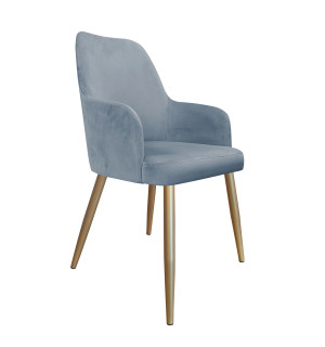Krzesło WESTA tkanina Welur noga metalowa elegancki styl loftowy : Kolor nogi - Złota stożek, Kolor tkaniny - VELVET - BL06, Typ siedziska - Siedzisko stałe