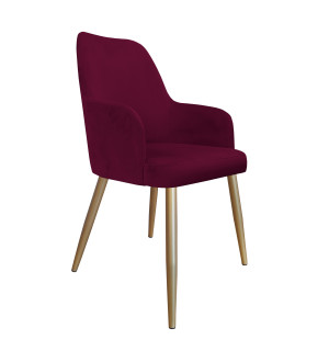 Krzesło WESTA tkanina Welur noga metalowa elegancki styl loftowy : Kolor nogi - Złota stożek, Kolor tkaniny - VELVET - MG02, Typ siedziska - Siedzisko stałe