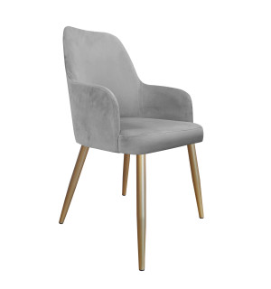 Krzesło WESTA tkanina Welur noga metalowa elegancki styl loftowy : Kolor nogi - Złota stożek, Kolor tkaniny - VELVET - MG17, Typ siedziska - Siedzisko stałe