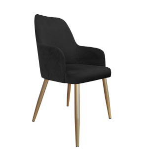 Krzesło WESTA tkanina Welur noga metalowa elegancki styl loftowy : Kolor nogi - Złota stożek, Kolor tkaniny - VELVET - MG19, Typ siedziska - Siedzisko stałe