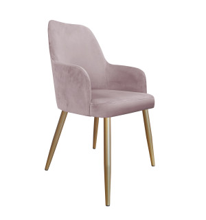Krzesło WESTA tkanina Welur noga metalowa elegancki styl loftowy : Kolor nogi - Złota stożek, Kolor tkaniny - VELVET - MG55, Typ siedziska - Siedzisko stałe