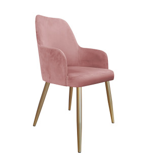 Krzesło WESTA tkanina Welur noga metalowa elegancki styl loftowy : Kolor nogi - Złota stożek, Kolor tkaniny - VELVET - MG58, Typ siedziska - Siedzisko stałe