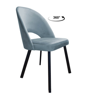 Krzesło Polo tkanina Welur noga metalowa : Kolor nogi - Czarna profil, Kolor tkaniny - VELVET - BL06, Typ siedziska - Siedzisko obrotowe 360°