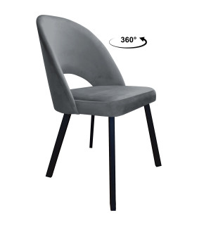 Krzesło Polo tkanina Welur noga metalowa : Kolor nogi - Czarna profil, Kolor tkaniny - VELVET - BL14, Typ siedziska - Siedzisko obrotowe 360°