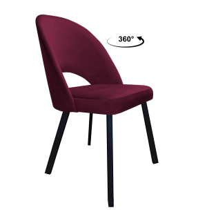 Krzesło Polo tkanina Welur noga metalowa : Kolor nogi - Czarna profil, Kolor tkaniny - VELVET - MG02, Typ siedziska - Siedzisko obrotowe 360°