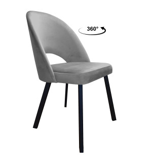 Krzesło Polo tkanina Welur noga metalowa : Kolor nogi - Czarna profil, Kolor tkaniny - VELVET - MG17, Typ siedziska - Siedzisko obrotowe 360°