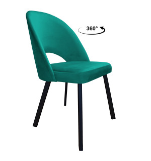 Krzesło Polo tkanina Welur noga metalowa : Kolor nogi - Czarna profil, Kolor tkaniny - VELVET - MG20, Typ siedziska - Siedzisko obrotowe 360°