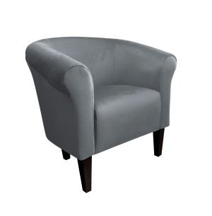 Fotel Milo tkanina Welur : Kolor nogi - Venge, Kolor tkaniny - VELVET - BL14, Wysokość nogi - 20 cm