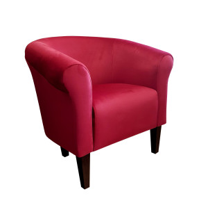 Fotel Milo tkanina Welur : Kolor nogi - Venge, Kolor tkaniny - VELVET - MG31, Wysokość nogi - 20 cm