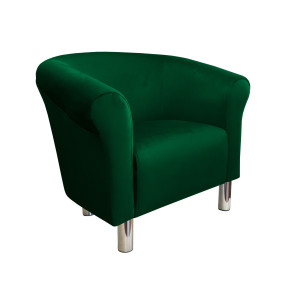 Fotel Milo tkanina Welur : Kolor nogi - Chrom, Kolor tkaniny - VELVET - MG25, Wysokość nogi - 15 cm