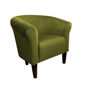 Fotel Milo tkanina Welur : Kolor nogi - Venge, Kolor tkaniny - VELVET - BL75, Wysokość nogi - 20 cm