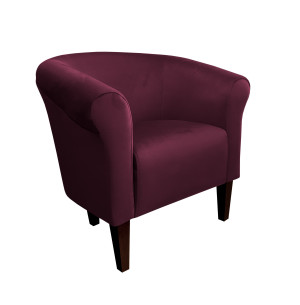Fotel Milo tkanina Welur : Kolor nogi - Venge, Kolor tkaniny - VELVET - MG02, Wysokość nogi - 20 cm
