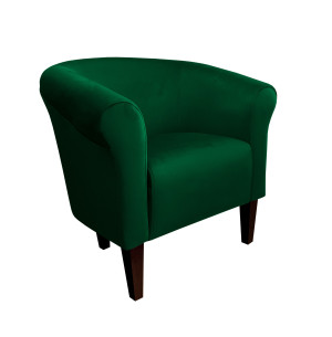 Fotel Milo tkanina Welur : Kolor nogi - Venge, Kolor tkaniny - VELVET - MG25, Wysokość nogi - 20 cm