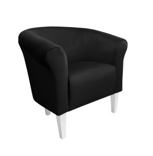 Fotel Milo tkanina Welur : Kolor nogi - Biała, Kolor tkaniny - VELVET - MG19, Wysokość nogi - 20 cm