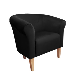 Fotel Milo tkanina Welur : Kolor nogi - Drewno, Kolor tkaniny - VELVET - MG19, Wysokość nogi - 20 cm