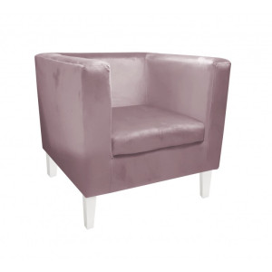 Fotel Monaco tkanina Welur : Kolor nogi - Biała, Kolor tkaniny - VELVET - MG55, Wysokość nogi - 20 cm
