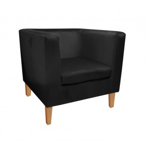 Fotel Monaco tkanina Welur : Kolor nogi - Drewno, Kolor tkaniny - VELVET - MG19, Wysokość nogi - 20 cm