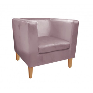 Fotel Monaco tkanina Welur : Kolor nogi - Drewno, Kolor tkaniny - VELVET - MG55, Wysokość nogi - 20 cm