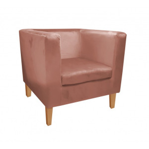 Fotel Monaco tkanina Welur : Kolor nogi - Drewno, Kolor tkaniny - VELVET - MG58, Wysokość nogi - 20 cm