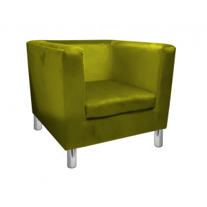 Fotel Monaco tkanina Welur : Kolor nogi - Chrom, Kolor tkaniny - VELVET - BL75, Wysokość nogi - 15 cm