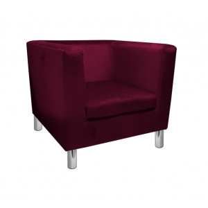 Fotel Monaco tkanina Welur : Kolor nogi - Chrom, Kolor tkaniny - VELVET - MG02, Wysokość nogi - 15 cm