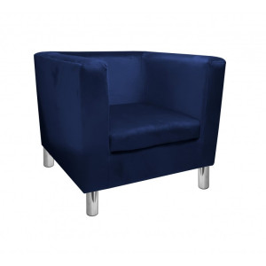 Fotel Monaco tkanina Welur : Kolor nogi - Chrom, Kolor tkaniny - VELVET - MG16, Wysokość nogi - 15 cm