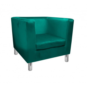 Fotel Monaco tkanina Welur : Kolor nogi - Chrom, Kolor tkaniny - VELVET - MG20, Wysokość nogi - 15 cm