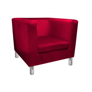 Fotel Monaco tkanina Welur : Kolor nogi - Chrom, Kolor tkaniny - VELVET - MG31, Wysokość nogi - 15 cm