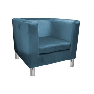 Fotel Monaco tkanina Welur : Kolor nogi - Chrom, Kolor tkaniny - VELVET - MG33, Wysokość nogi - 15 cm