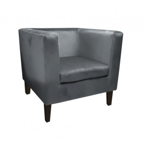 Fotel Monaco tkanina Welur : Kolor nogi - Venge, Kolor tkaniny - VELVET - BL14, Wysokość nogi - 20 cm