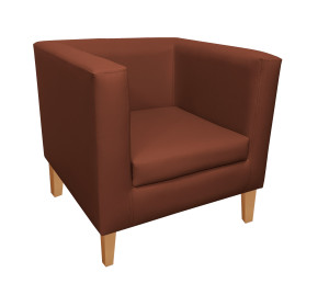 Fotel Monaco tkanina Eko-skóra : Kolor nogi - Drewno, Kolor tkaniny - EKO-SKÓRA - 3D, Wysokość nogi - 15 cm