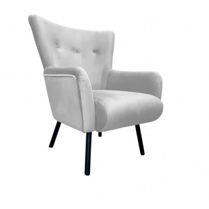 Fotel TULIP tkanina Welur noga metalowa Uszak luksusowy komfort salonu : Kolor nogi - Czarna, Kolor tkaniny - VELVET - MG39