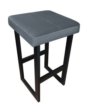 Hoker ALEX krzesło barowe tkanina Welur podstawa metalowa : Kolor Stelaża - Czarny , Kolor tkaniny - VELVET - BL14, Wysokość - 60 cm