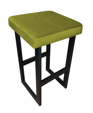 Hoker ALEX krzesło barowe tkanina Welur podstawa metalowa : Kolor Stelaża - Czarny , Kolor tkaniny - VELVET - BL75, Wysokość - 60 cm