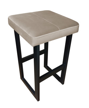 Hoker ALEX krzesło barowe tkanina Welur podstawa metalowa : Kolor Stelaża - Czarny , Kolor tkaniny - VELVET - MG09, Wysokość - 60 cm
