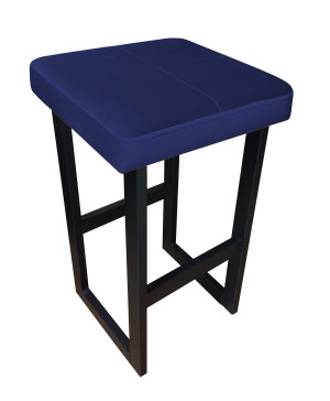 Hoker ALEX krzesło barowe tkanina Welur podstawa metalowa : Kolor Stelaża - Czarny , Kolor tkaniny - VELVET - MG16, Wysokość - 60 cm
