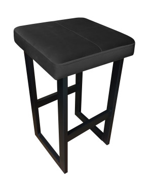 Hoker ALEX krzesło barowe tkanina Welur podstawa metalowa : Kolor Stelaża - Czarny , Kolor tkaniny - VELVET - MG19, Wysokość - 60 cm