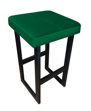 Hoker ALEX krzesło barowe tkanina Welur podstawa metalowa : Kolor Stelaża - Czarny , Kolor tkaniny - VELVET - MG25, Wysokość - 60 cm