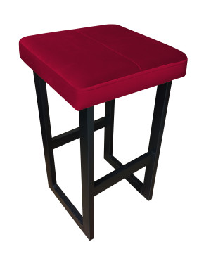 Hoker ALEX krzesło barowe tkanina Welur podstawa metalowa : Kolor Stelaża - Czarny , Kolor tkaniny - VELVET - MG31, Wysokość - 60 cm