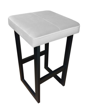 Hoker ALEX krzesło barowe tkanina Welur podstawa metalowa : Kolor Stelaża - Czarny , Kolor tkaniny - VELVET - MG39, Wysokość - 60 cm