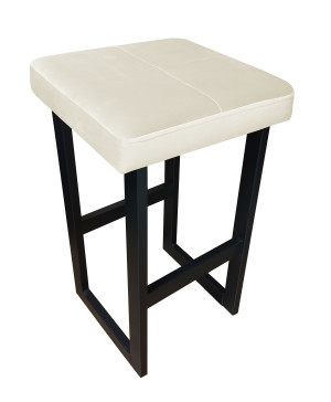 Hoker ALEX krzesło barowe tkanina Welur podstawa metalowa : Kolor Stelaża - Czarny , Kolor tkaniny - VELVET - MG50, Wysokość - 60 cm